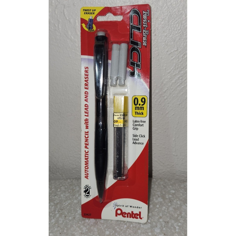 Pentel Twist-Erase Click Mechanical Pencil 0.9mm Starter Kit~NEW‎ (Black) School